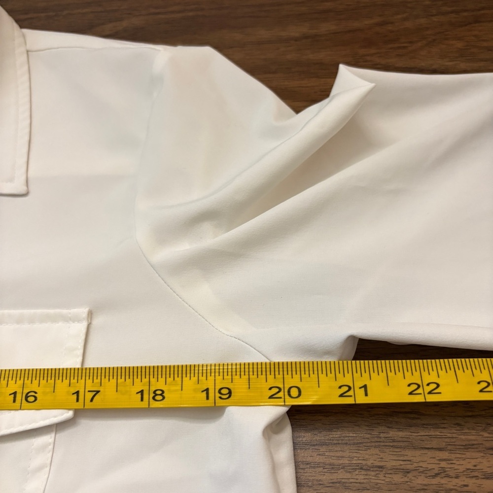 ❤️Calvin Klein White Utility Button-Down Shirt M - Picture 7 of 10